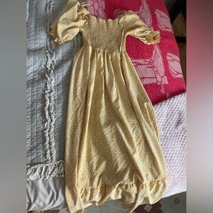 Yellow cheetah print maxi dress